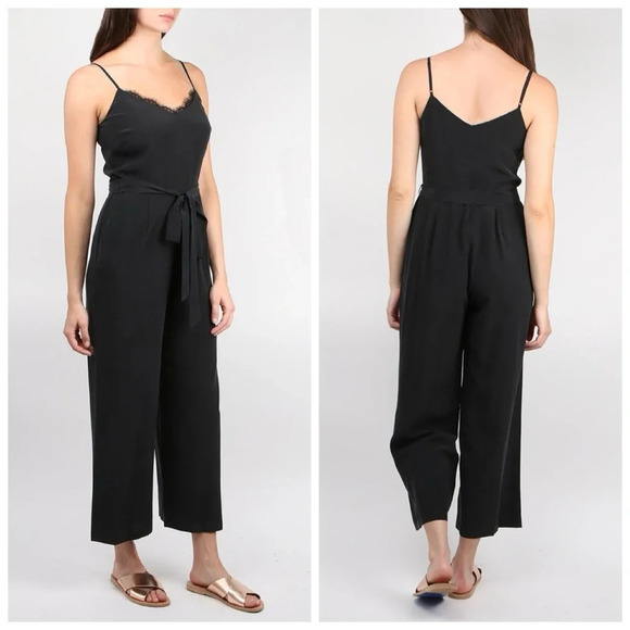 L'AGENCE DIA CAMISOLE Belted JUMPSUIT in Black - Picture 14 of 14